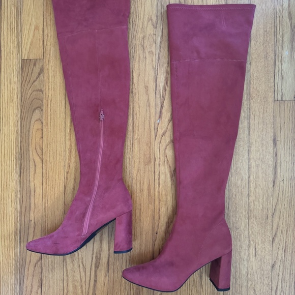 JEFFREY CAMPBELL Pink Suede Over The Knee Boots - Picture 3 of 3